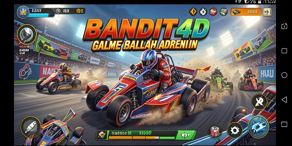 Gameplay seru BANDIT4D dengan balapan mendebarkan di lintasan.