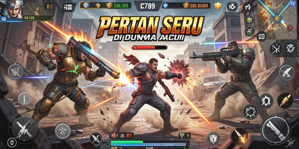 Gameplay seru C789 dengan pertarungan intens antara karakter.