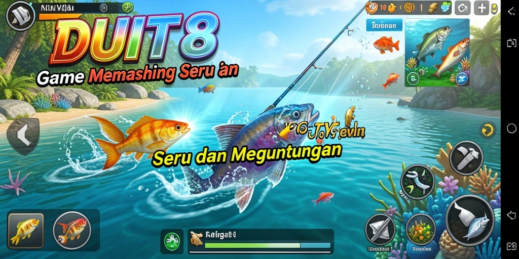 Tampilan gameplay yang menarik saat menangkap ikan di DUIT8.