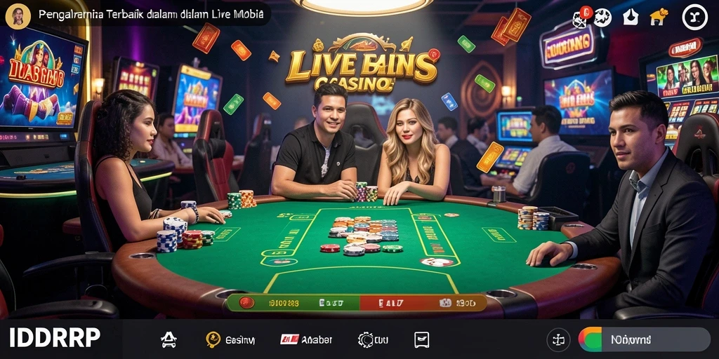 Tampilan gameplay IDRRP dengan dealer langsung dan variasi permainan.