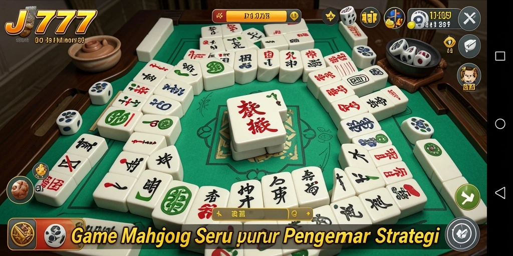 Tangkapan layar JT777 menampilkan aksi intens dalam permainan Mahjong.