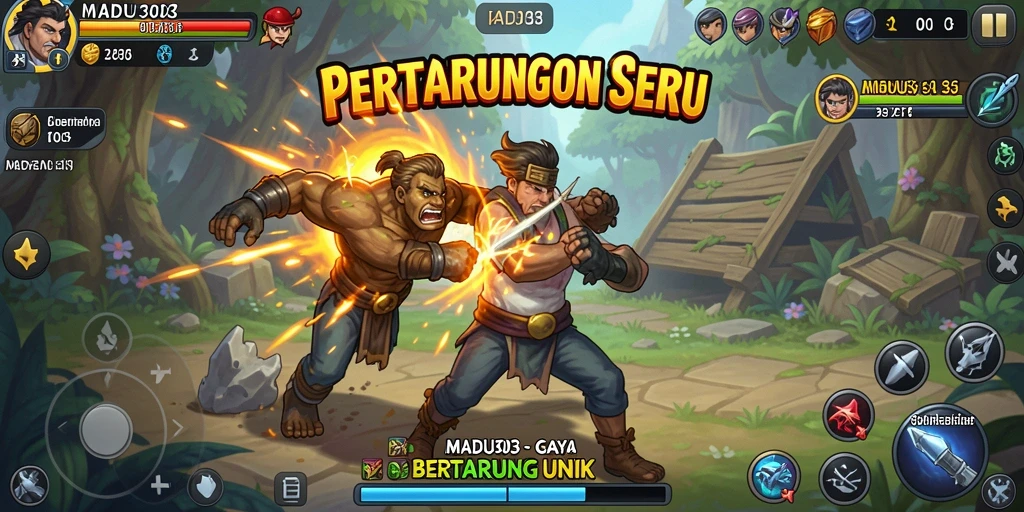 Tangkapan layar menunjukkan aksi intens pertarungan di MADU303.