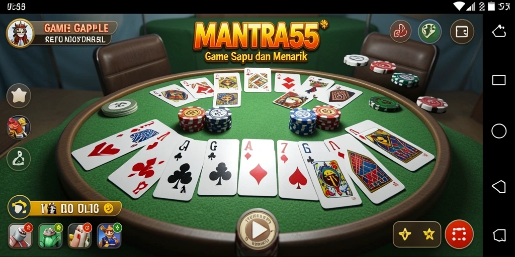 Tampilan gameplay Gaple yang menarik dan interaktif di MANTRA55.