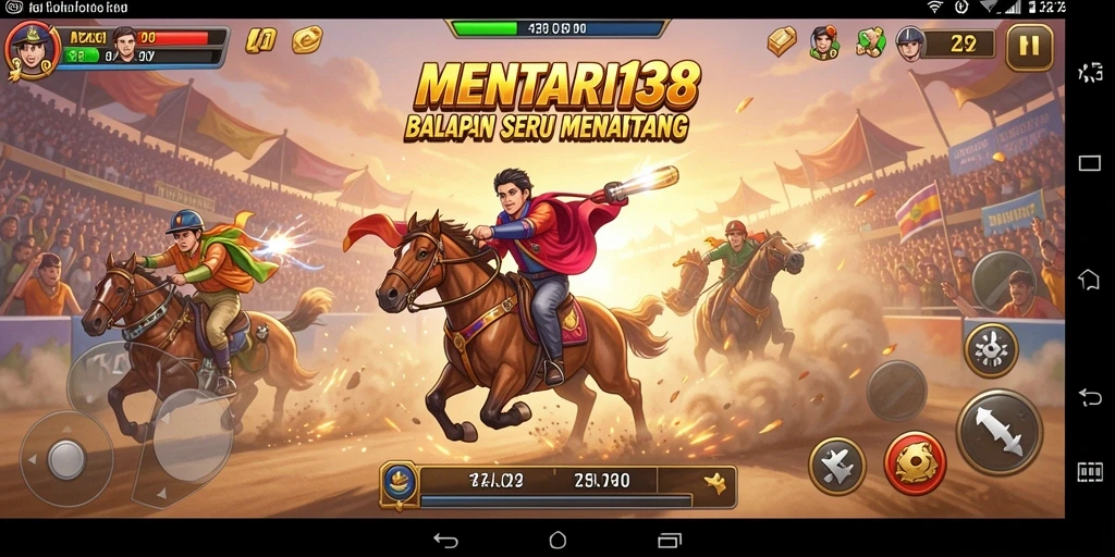 Screenshot MENTARI138 menampilkan aksi balapan yang mendebarkan.