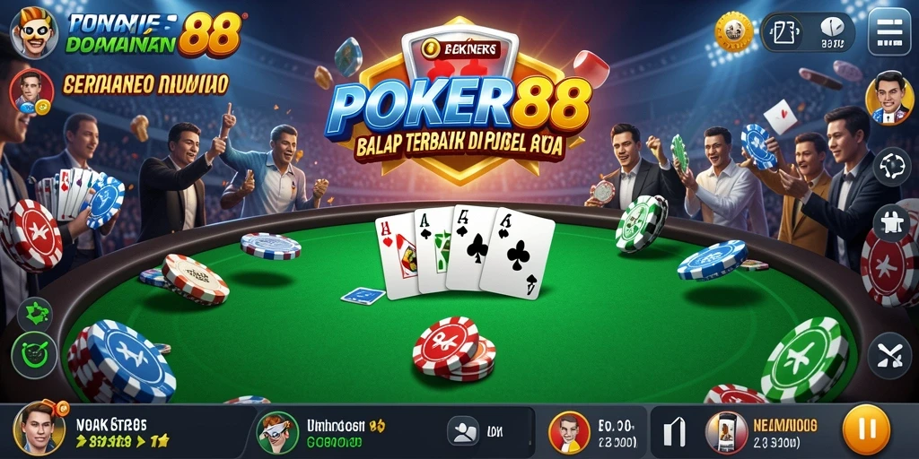 Screenshot gameplay balap dari POKER88 yang menunjukkan aksi mendebarkan di trek.