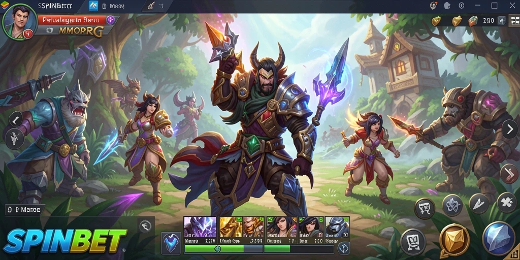 Tangkapan layar dari gameplay <strong>SPINBET</strong>, menunjukkan pertarungan epik dalam dunia MMORPG.